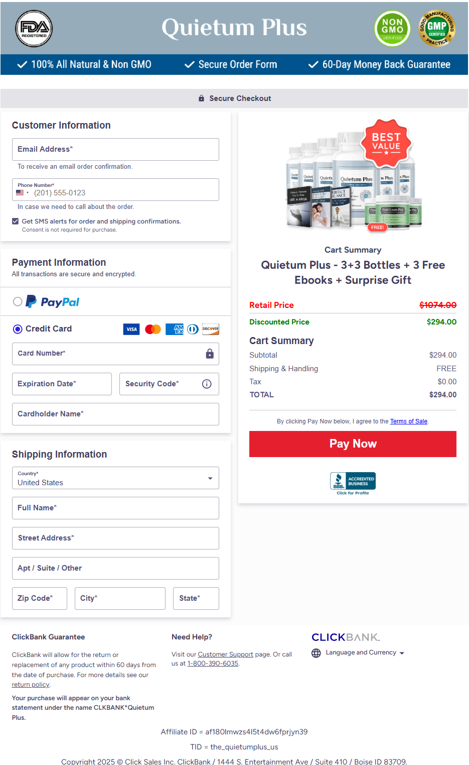 Quietum Plus Official Website Secure Order Page